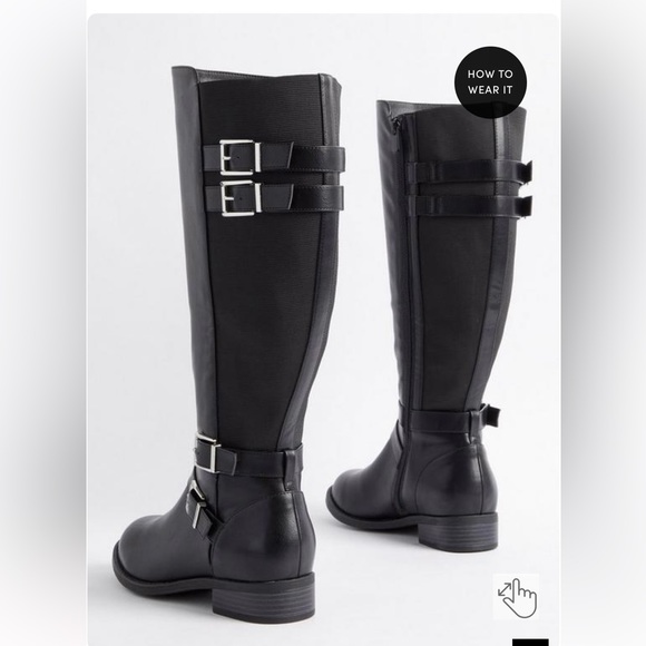 Torrid- Wide Calf Black Knee Boots - 11ww - Picture 3 of 5
